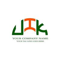 UIK letter logo creative design with vector graphic