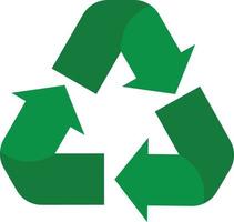 icono de reciclaje sobre fondo blanco. señal de reciclaje verde. estilo plano símbolo de reutilización. vector