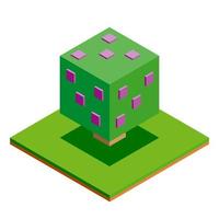 Isometric vector tree icon for forest, park, city. Landscape constructor for game, map, prints, ets. Isolated on white background.