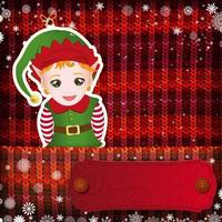 Christmas decorations on handmade knitted background. vector