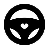 Steering wheel vector icon isolated on a white background.