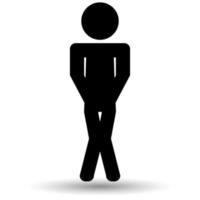 WC, man crossed his knees,  icon isolated on a white background. vector