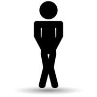 WC, man crossed his knees,  icon isolated on a white background. vector