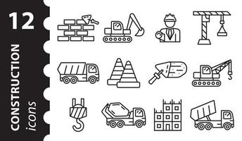 construcción de iconos. ilustración vectorial reparar símbolo lineal. vector