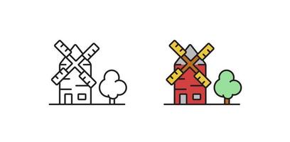 Windmill icon. Power, generator, ecology symbol. Vector illustration.