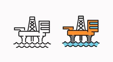 icono de la plataforma petrolera. símbolo de vector lineal en un estilo plano.