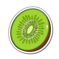 pegatina de kiwi aislada en un fondo blanco, ilustración vectorial. vector