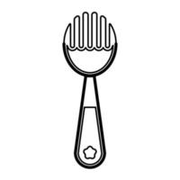 tenedor. icono de bebé sobre un fondo blanco, diseño de vector de línea.