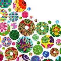 Multicolor abstract bright background with ornamental circles. Elements for design. Eps10.