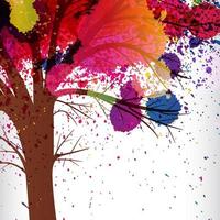 abstract background, tree with branches made of watercolor drops. vector