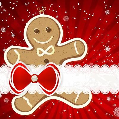 Christmas background with christmas decor elements, vector illustration.