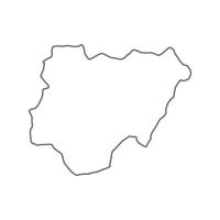 nigeria mapa sobre fondo blanco vector