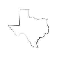 mapa de texas sobre fondo blanco vector