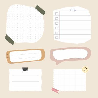 illustration vector Blank reminder paper notes, sticky note pad with tape, memo pad, memo, planner, reminder, message.
