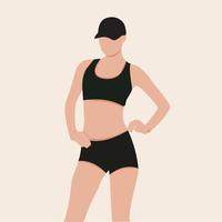 vector illustration woman doing exercise. Isolated background.