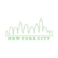 New york skyline on white background vector