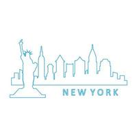 New york skyline on white background vector