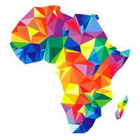 Abstract continent of Africa from triangles. Origami style. Vector polygonal pattern for your design.