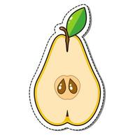 Pear sticker isolated on a white background, vector illustration.