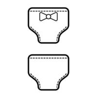 Panties. Baby icon on a white background, line vector design.