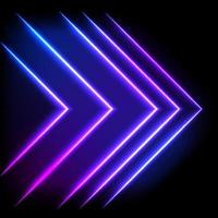 Colorful neon arrow background, vector abstract illustration.
