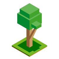 icono de árbol vectorial isométrico para bosque, parque, ciudad. constructor de paisajes para juegos, mapas, impresiones, ets. aislado sobre fondo blanco. vector