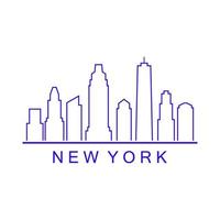 New york skyline on white background vector