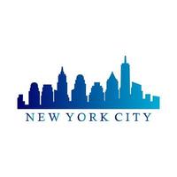 New york skyline on white background vector