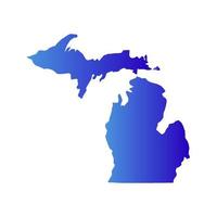 Michigan map on white background vector