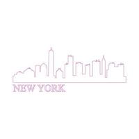 New york skyline on white background vector