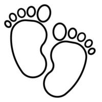 Footprint. Baby icon on a white background, line vector design.