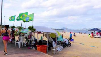 Rio de Janeiro Rio de Janeiro Brazil 2020 Flamengo Beach promenade people and tourism Rio de Janeiro Brazil. video