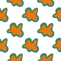 Abstract contemporary primitive figures seamless pattern. Fun doodle clouds background. Creative artistic shapes wallpaper. Primitive elements backdrop vector