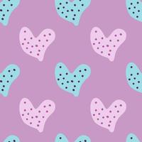 Cute hand drawn heart seamless pattern. Valentine's day card wallpaper. vector