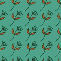 Hand drawn simple cute flower seamless pattern. Abstract floral wallpaper. vector