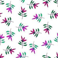 Simple outline flower seamless pattern. Cute floral wallpaper. vector