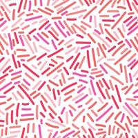 Pink lines seamless pattern in doodle style. Hand drawn confetti endless wallpaper. vector