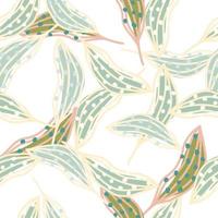 Creative organic line leaves seamless pattern. Modern botanical wallpaper. vector