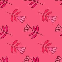 Flower seamless pattern in naive art style. Abstract simple floral wallpaper. vector