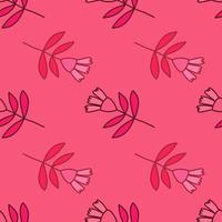 Flower seamless pattern in naive art style. Abstract simple floral wallpaper. vector