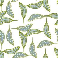 Creative organic line leaves seamless pattern. Modern botanical wallpaper. vector