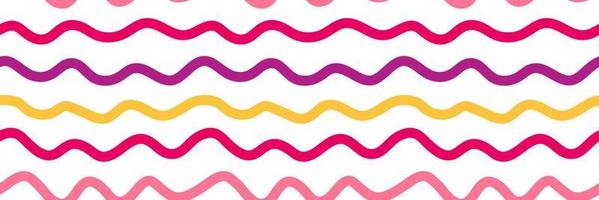 Funny waves seamless pattern. Hand drawn abstract wavy line endless wallpaper. Creative stripes background. vector