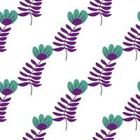Stylized folk flower seamless pattern. Hand drawn elegant botanical illustration. vector