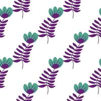 Stylized folk flower seamless pattern. Hand drawn elegant botanical illustration. vector