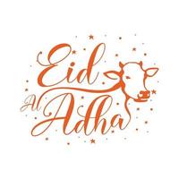 Eid al Adha logotype. Eid al Adha mubarak Logo Cow vector