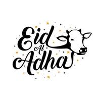 Eid al Adha logotype. Eid al Adha mubarak Logo Cow vector