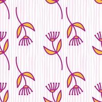 Hand drawn simple cute flower seamless pattern. Abstract floral wallpaper. vector