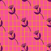 Hand drawn simple cute flower seamless pattern. Abstract floral wallpaper. vector