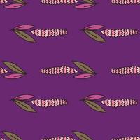 Lavender flower seamless pattern. Creative floral wallpaper. Simple cute plants endless backdrop. vector