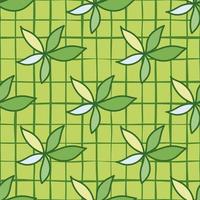 Simple foliage seamless pattern. Doodle leaves wallpaper. Botanical elements background. vector